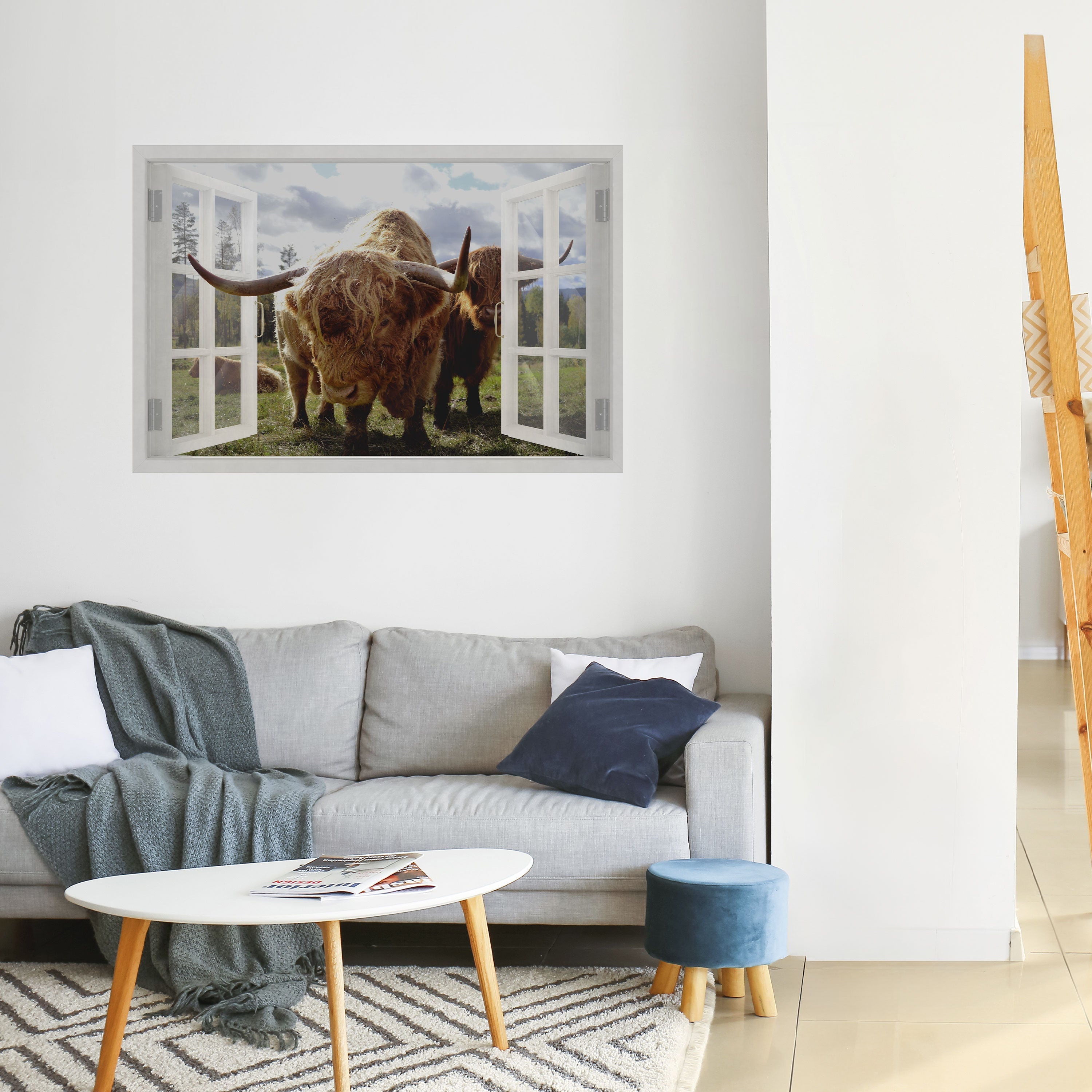 BOVINE WINDOW VISTA Horizontales Poster zum Abziehen und Aufkleben