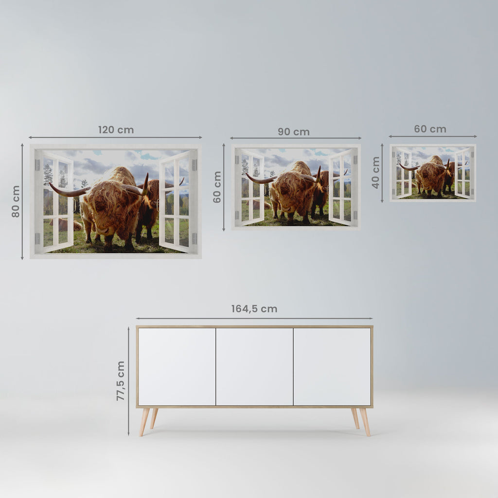 BOVINE WINDOW VISTA Horizontales Poster zum Abziehen und Aufkleben