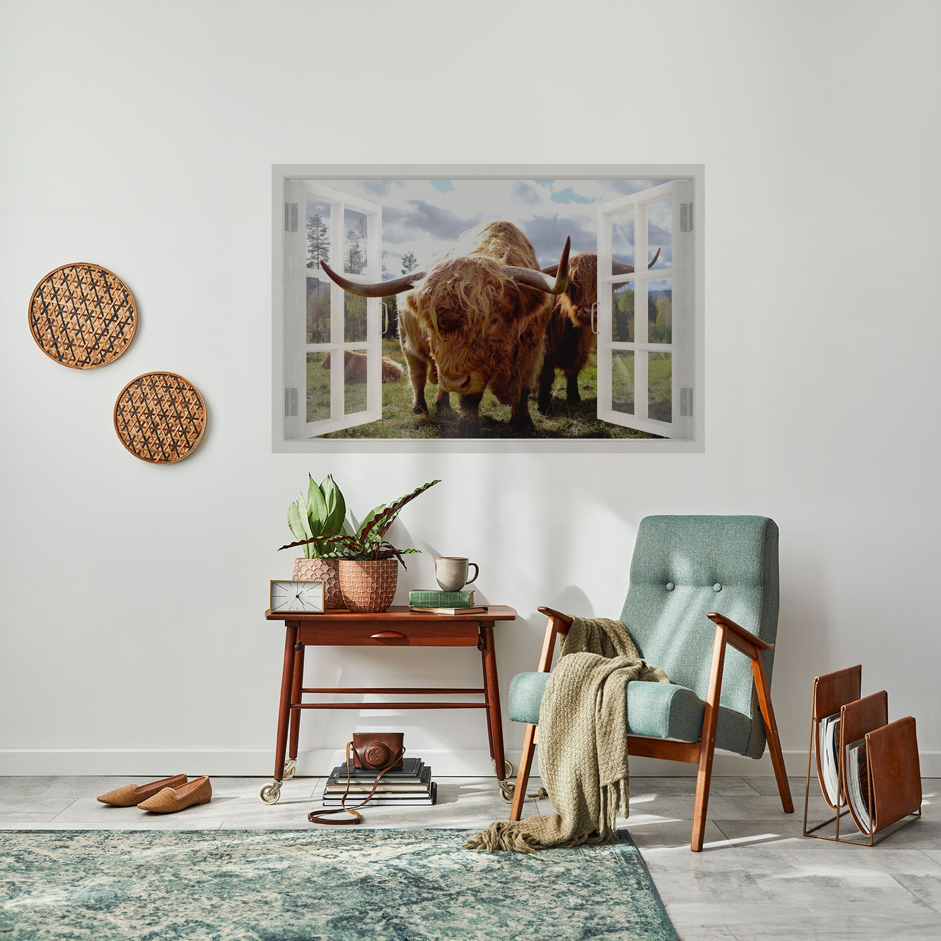 BOVINE WINDOW VISTA Horizontales Poster zum Abziehen und Aufkleben