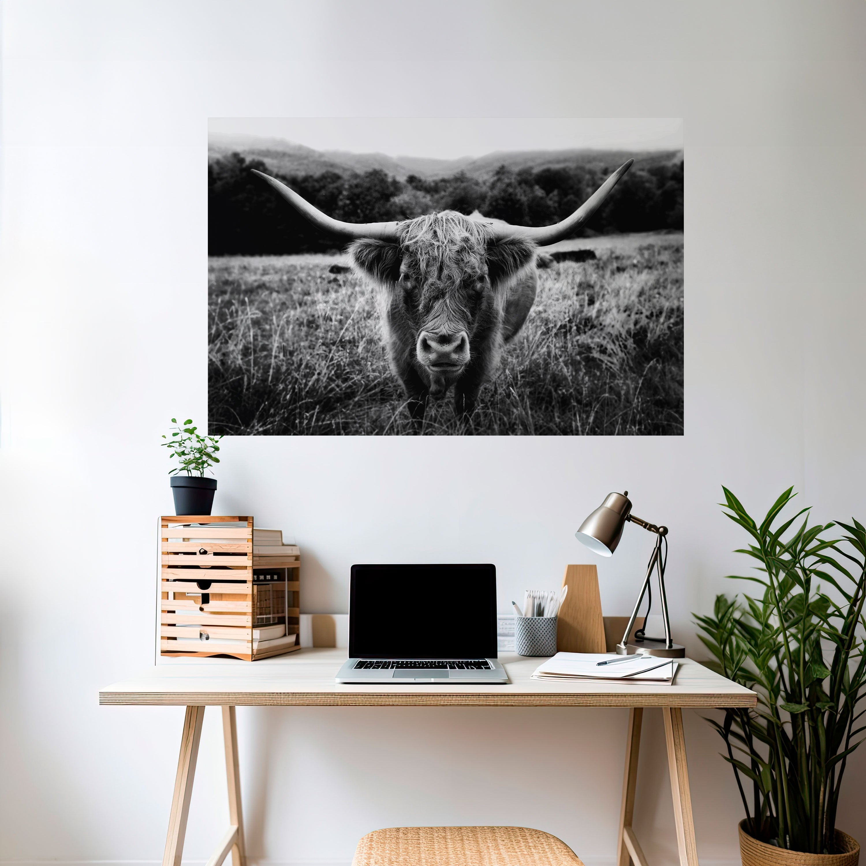 GEHÖRNTER HELD IM FOKUS Horizontales Poster zum Abziehen und Aufkleben