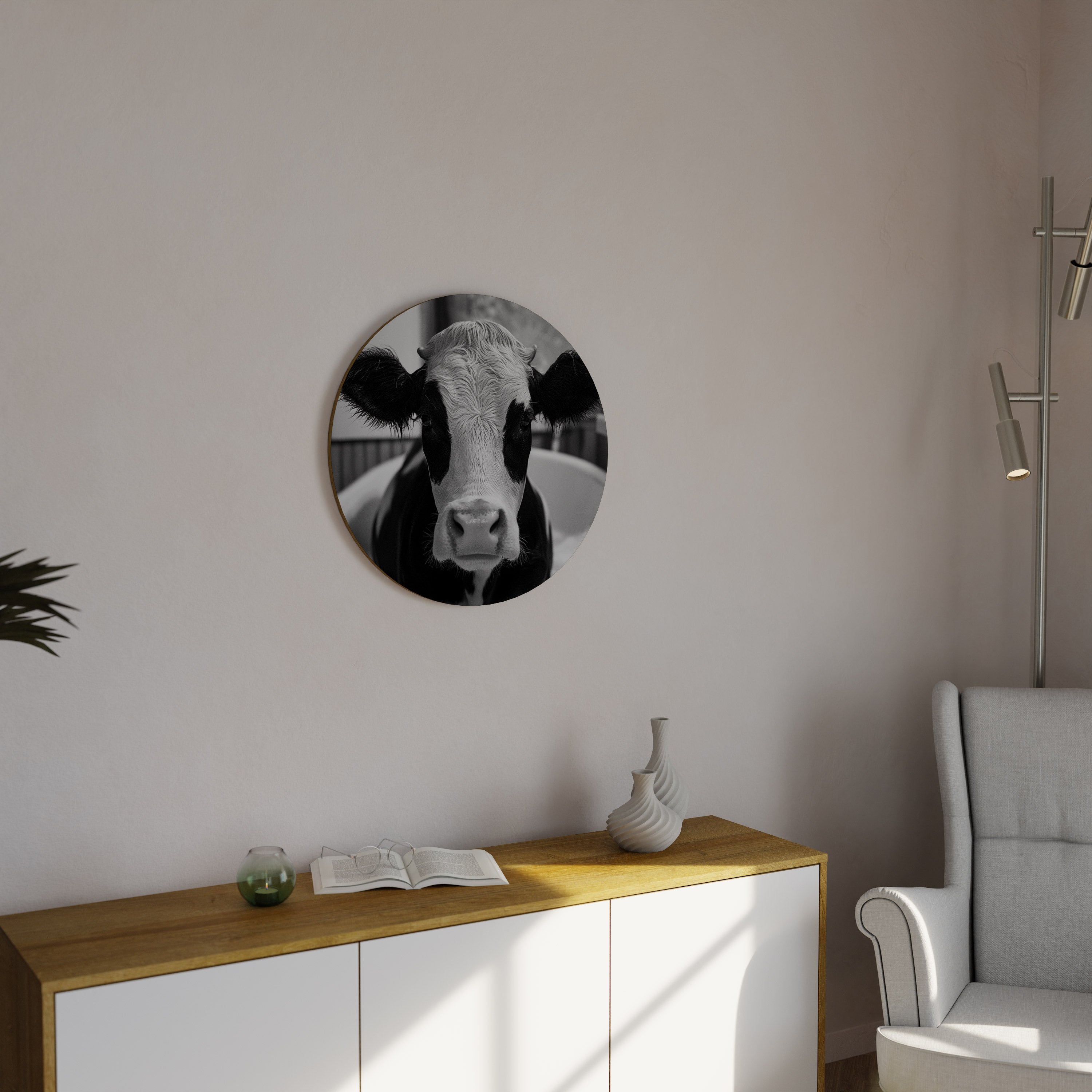 MONOCHROME MOOOD Runde Wandkunst
