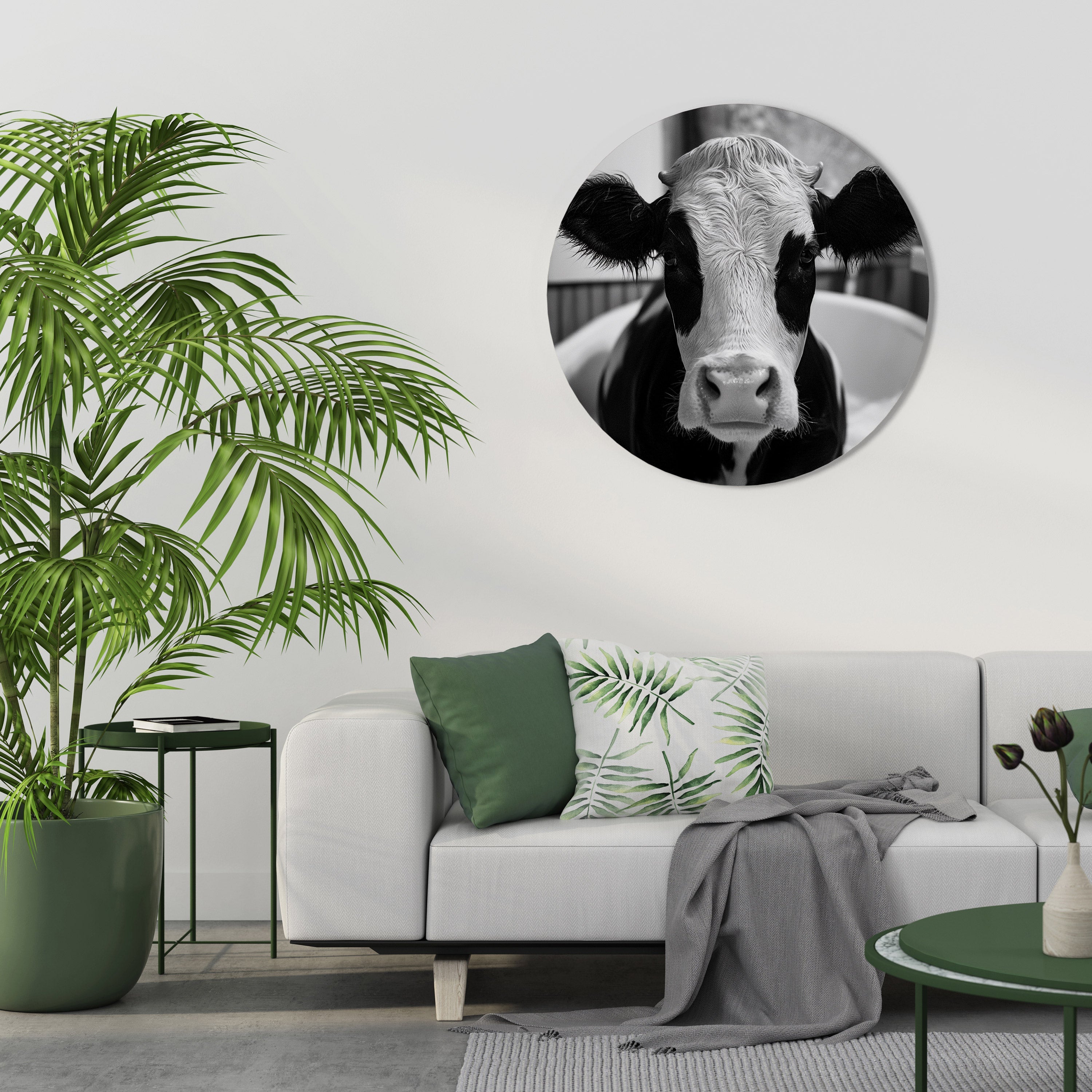 MONOCHROME MOOOD Runde Wandkunst