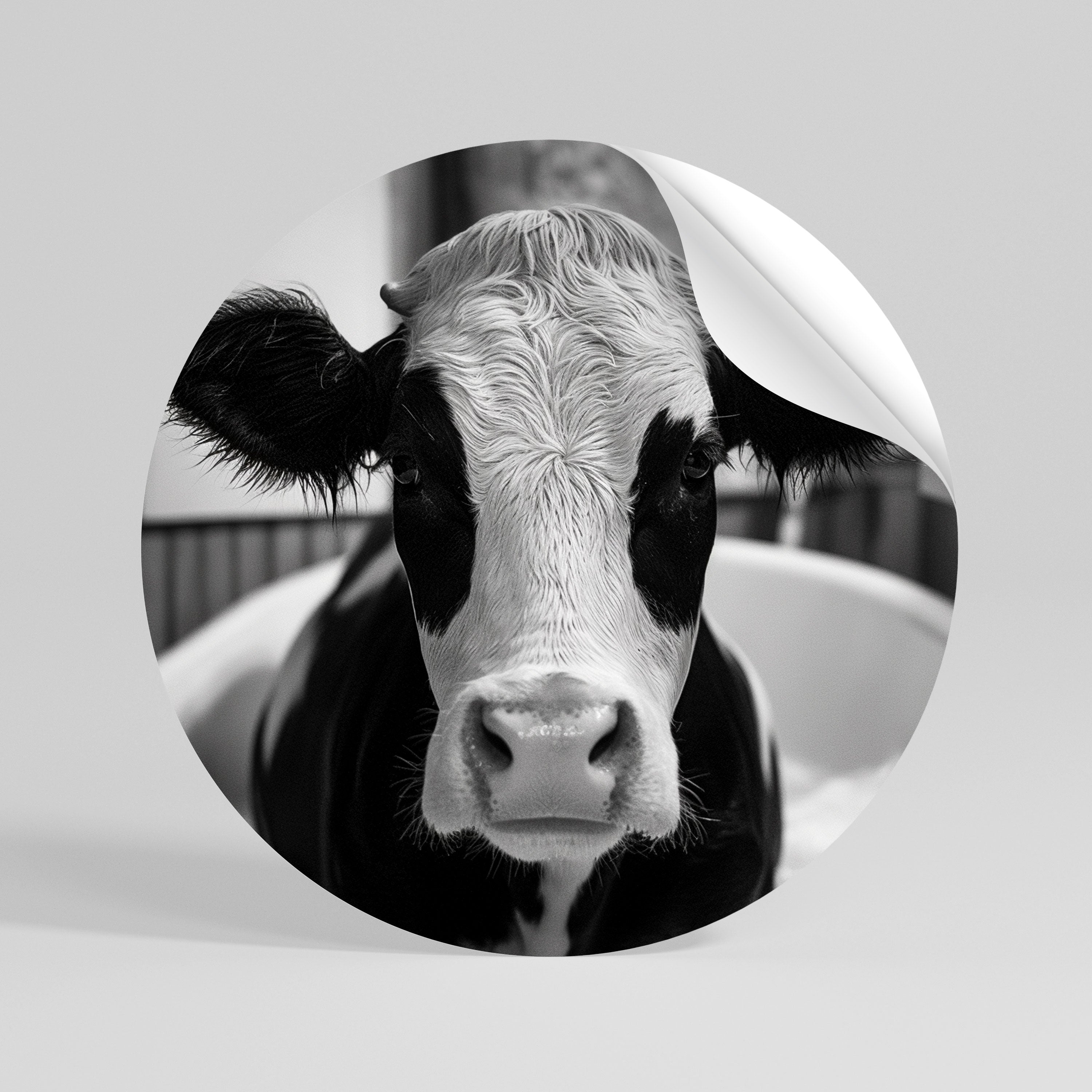 MONOCHROME MOOOD Peel and Stick Round Sticker