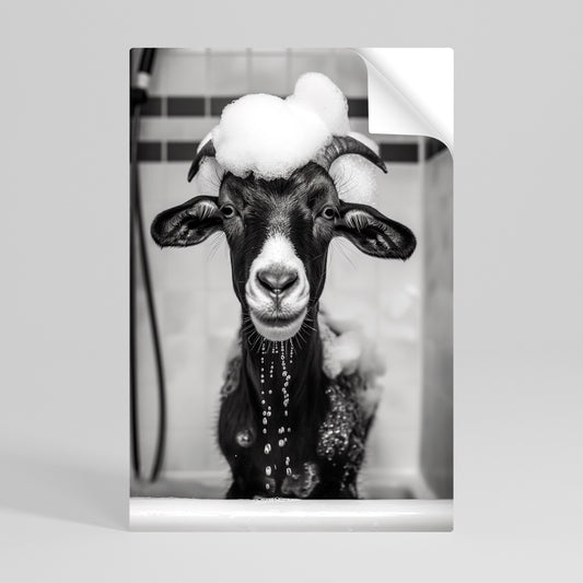 BUBBLE-BATHED BLISS Selbstklebendes Poster - Hochformat