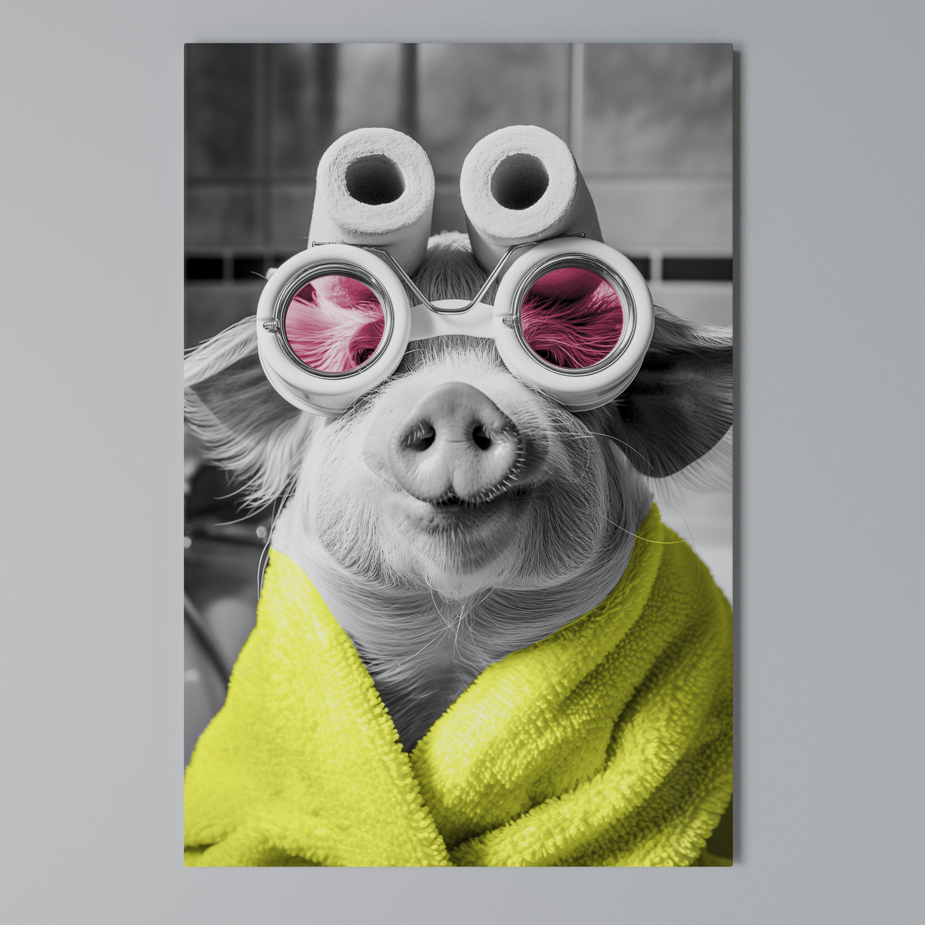 MORNING PIGLET Vertical Canvas Print