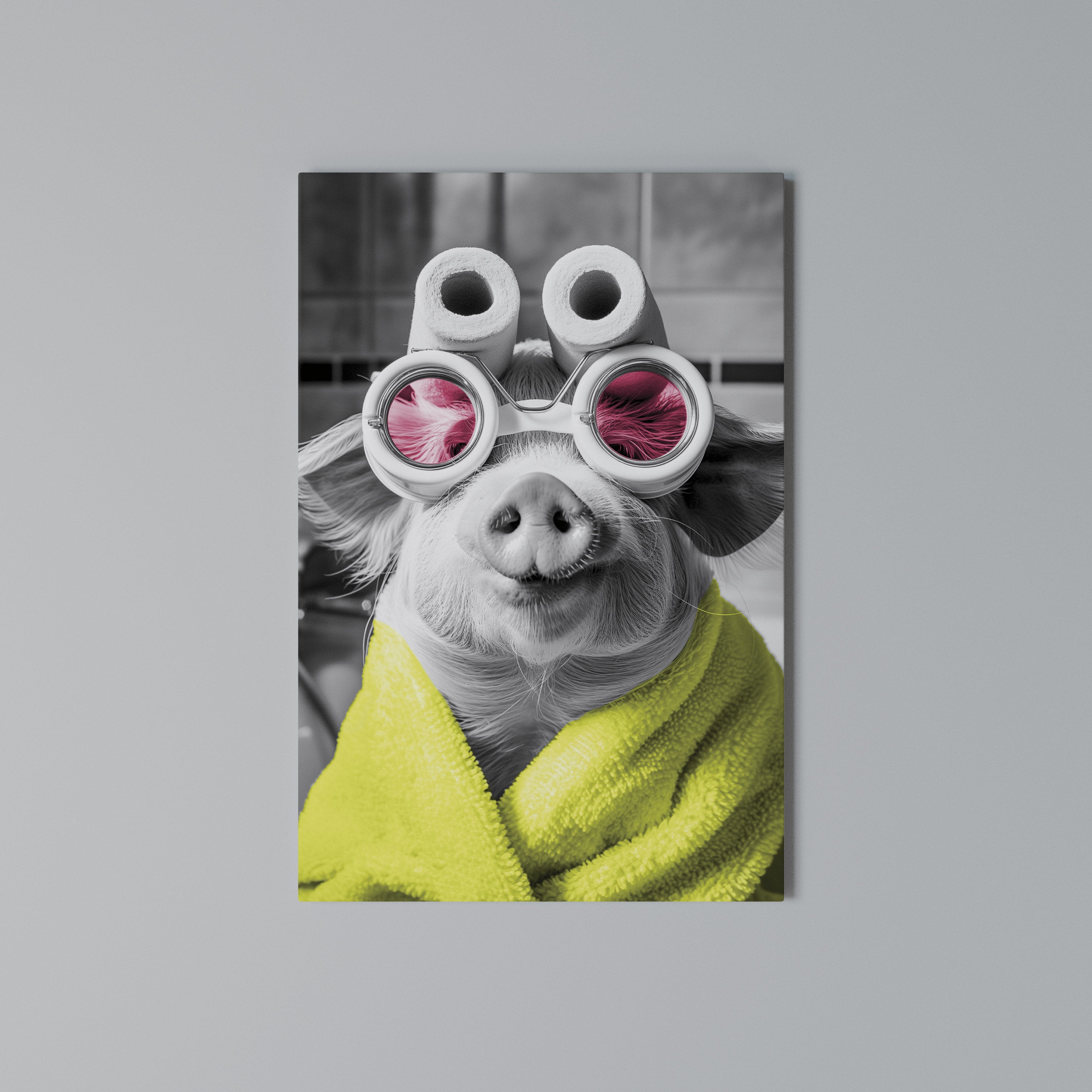 MORNING PIGLET Vertical Canvas Print