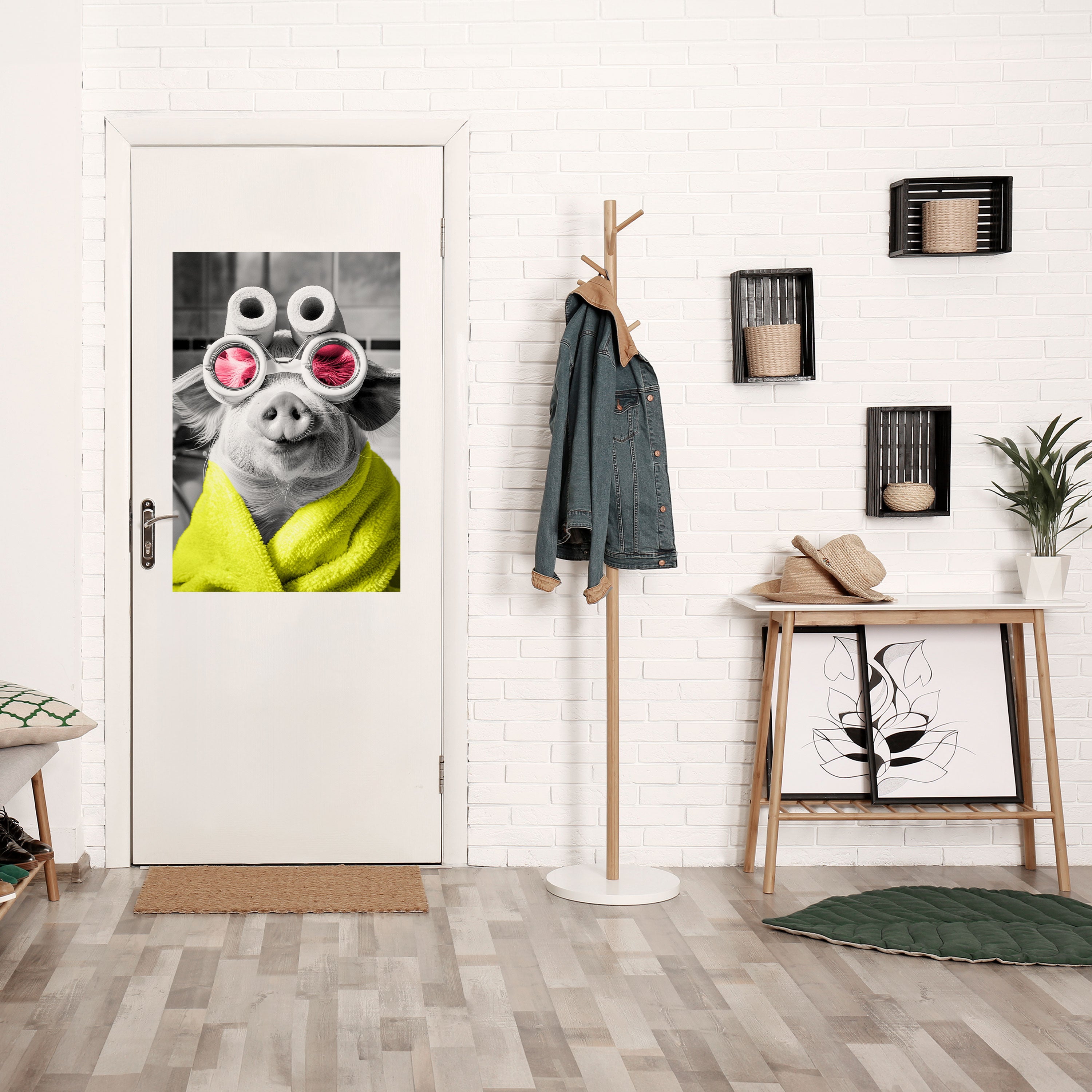 MORNING PIGLET Vertikales Poster zum Abziehen und Aufkleben