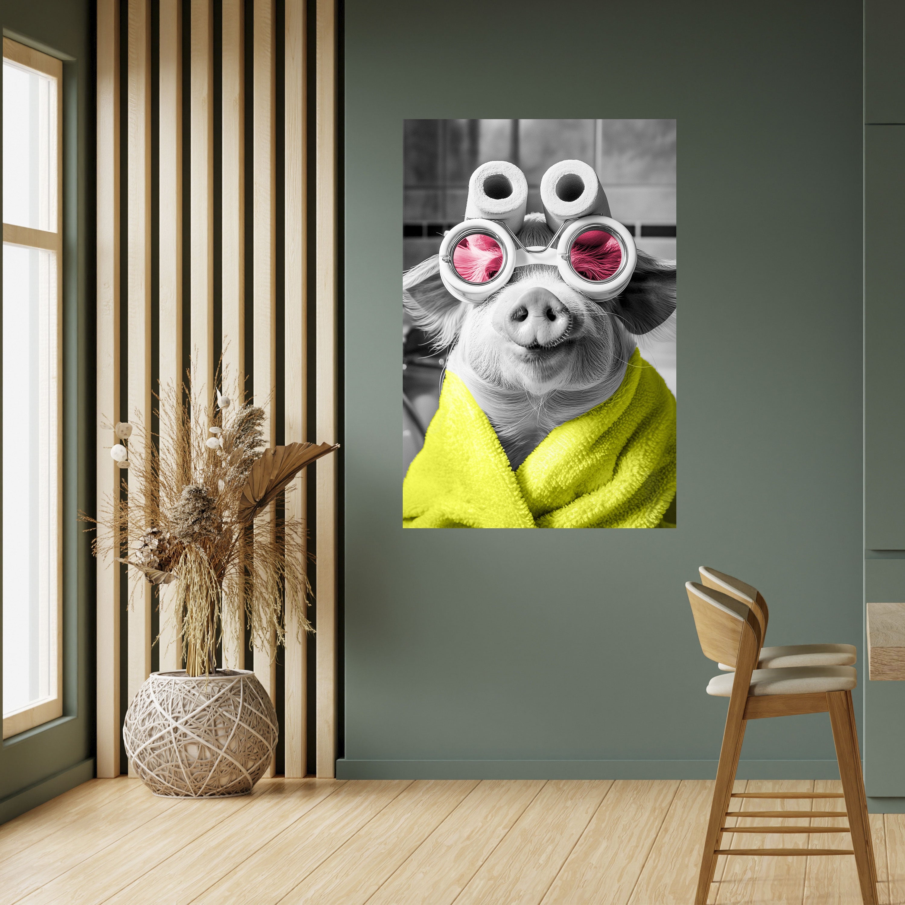 MORNING PIGLET Vertikales Poster zum Abziehen und Aufkleben