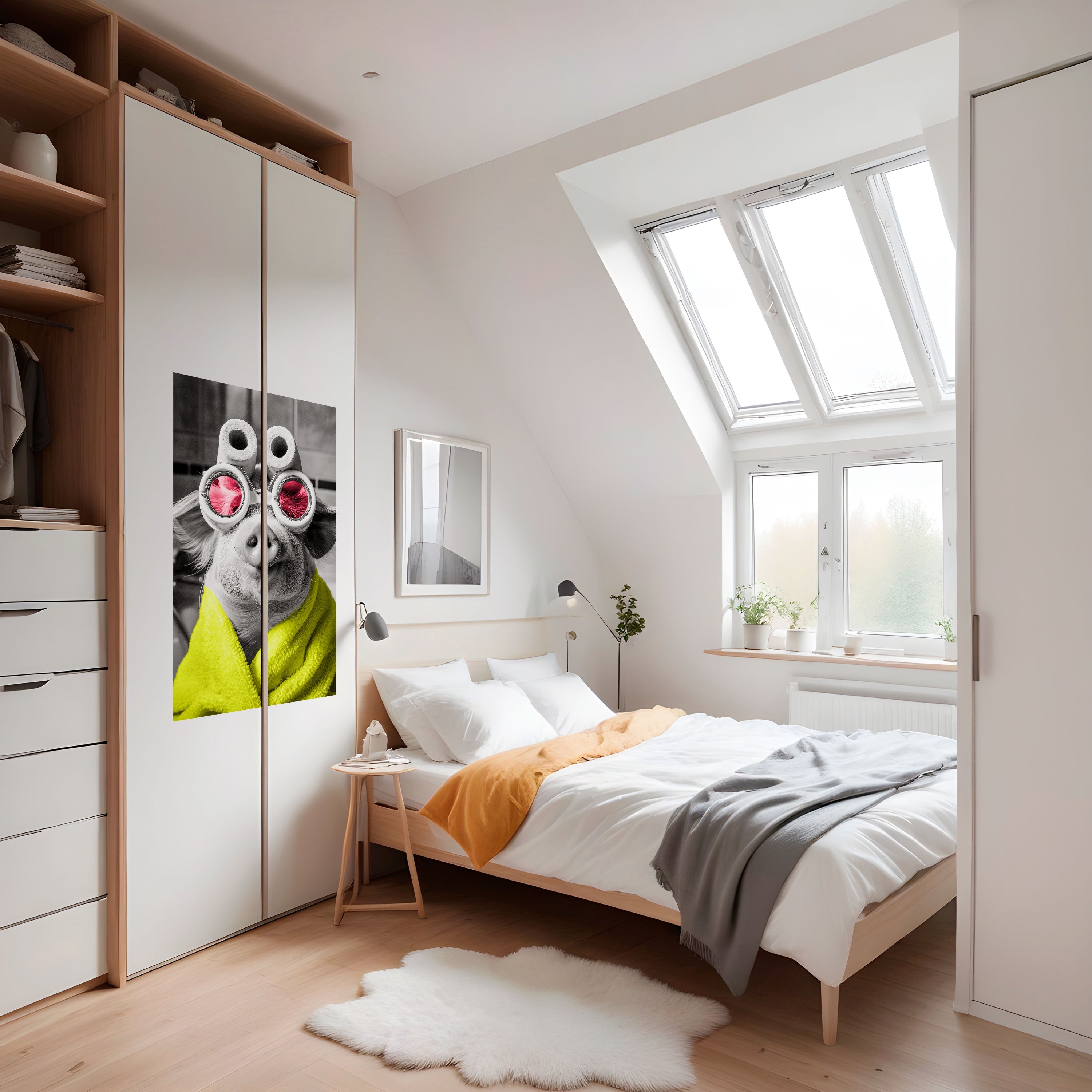 MORNING PIGLET Vertikales Poster zum Abziehen und Aufkleben