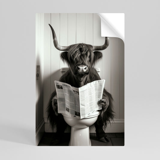 MOO-DY NEWS BREAK Selbstklebendes Poster - Hochformat