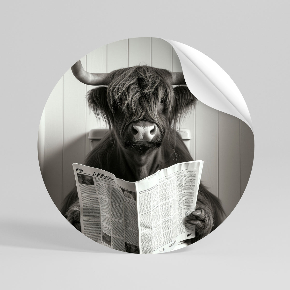 MOO-DY NEWS BREAK Runder Wandsticker zum Abziehen und Aufkleben