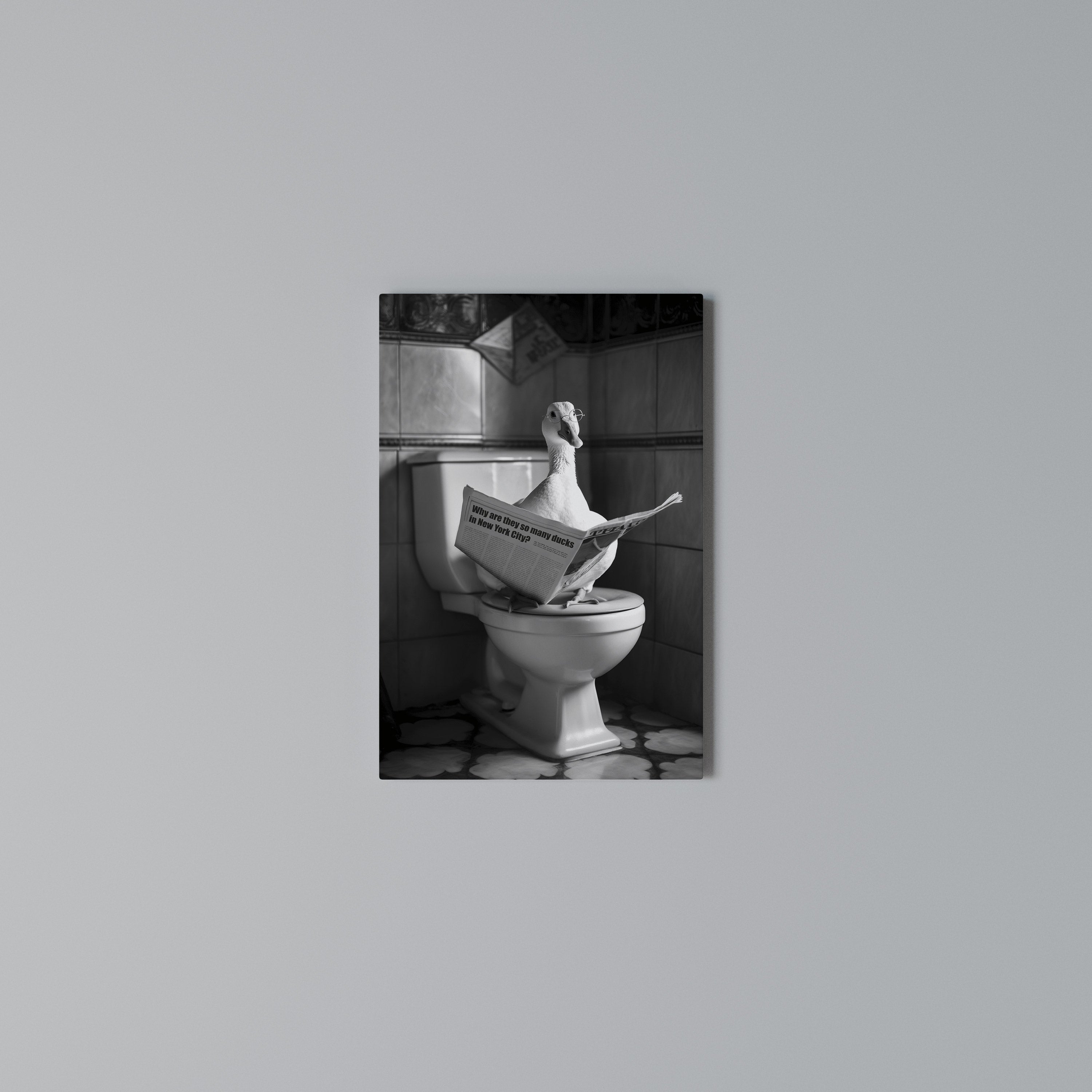 DUCKS IN THE CITY Vertical Canvas Print