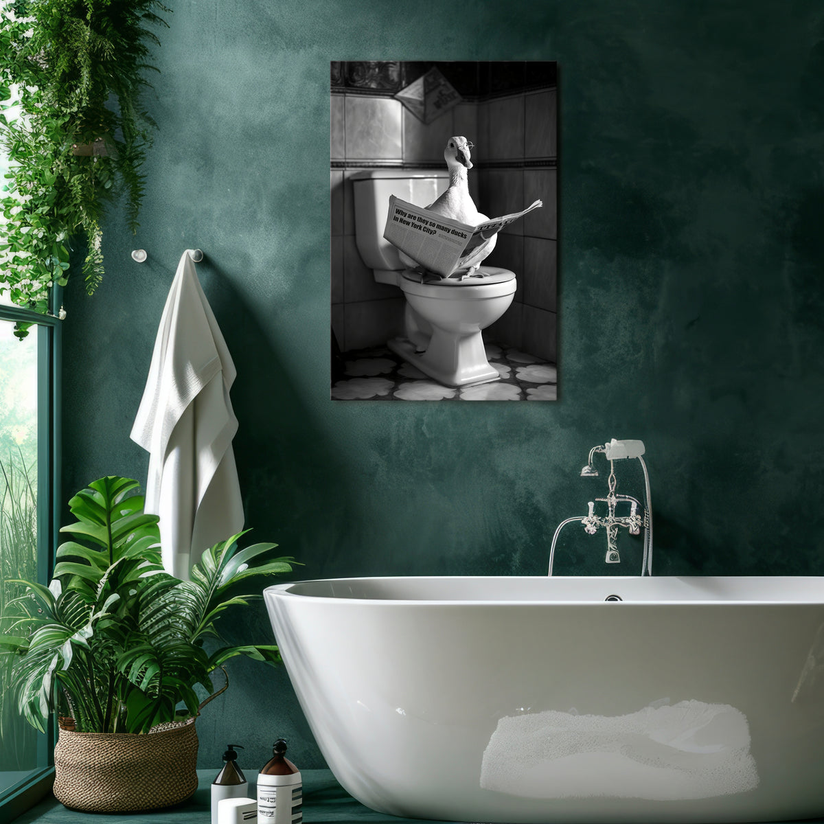 DUCKS IN THE CITY Vertical Canvas Print