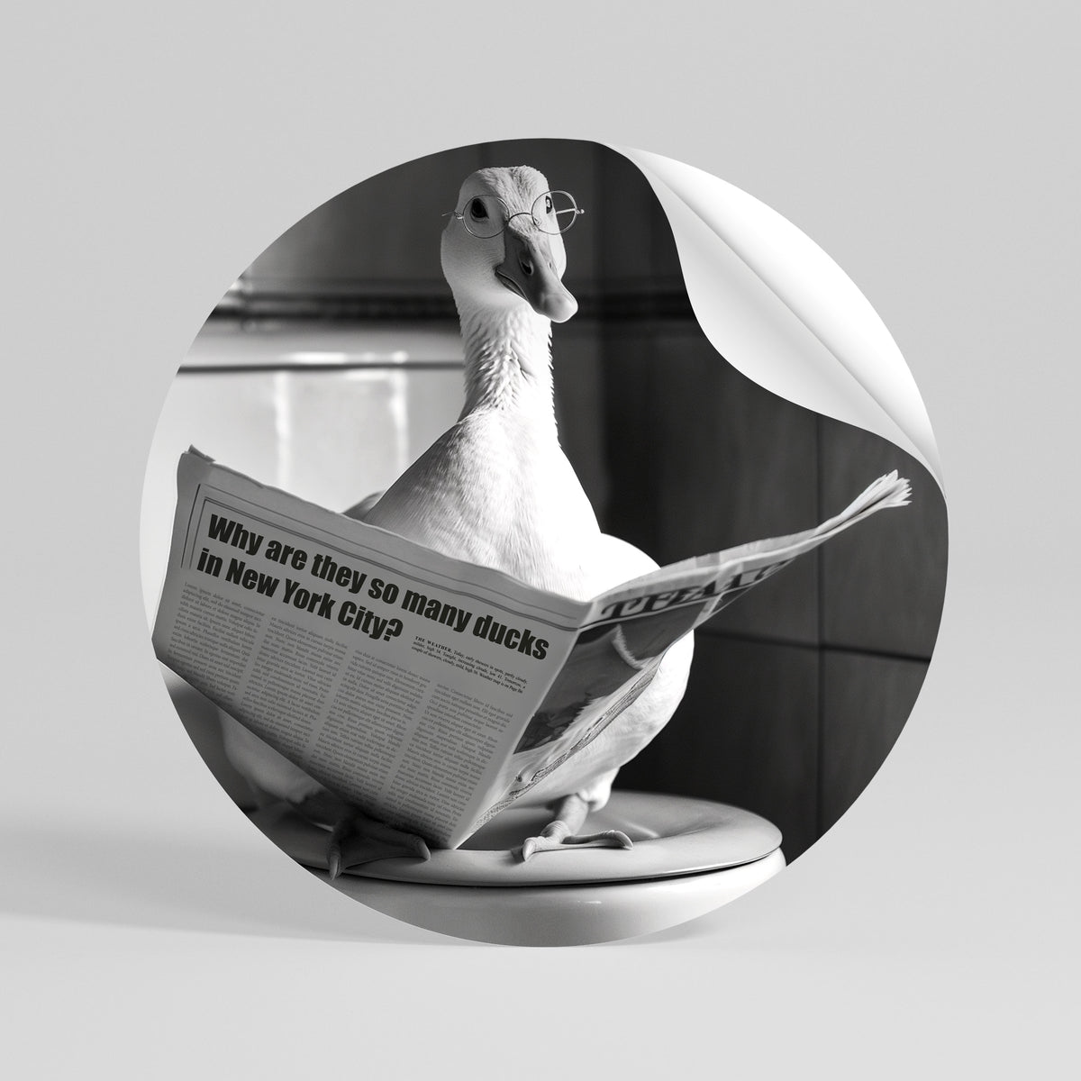 DUCKS IN THE CITY Runder Wandsticker zum Abziehen und Aufkleben