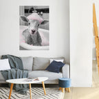 PINK CLOUD BATH TIME Selbstklebendes Poster - Hochformat