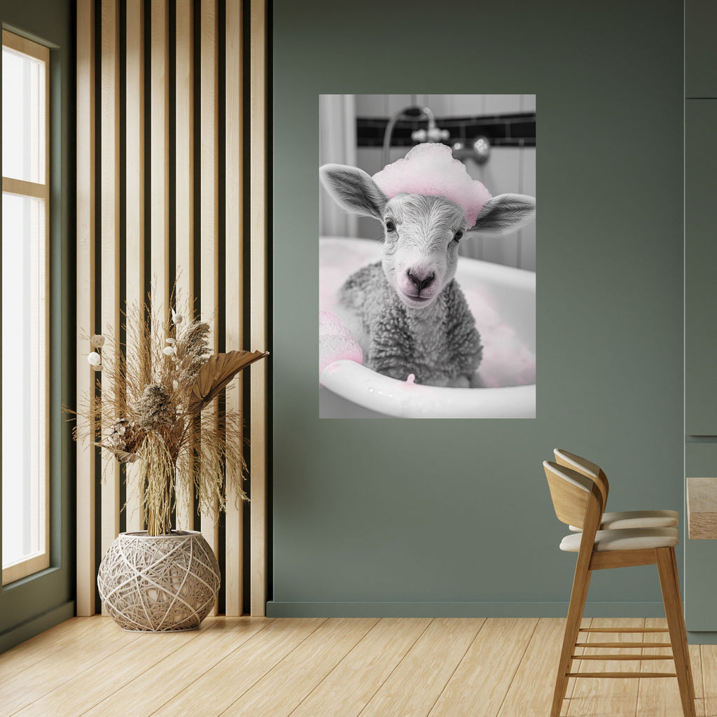 PINK CLOUD BATH TIME Vertikales Poster zum Abziehen und Aufkleben