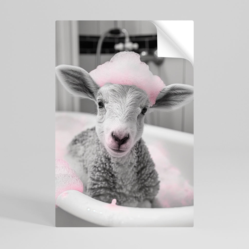 PINK CLOUD BATH TIME Vertikales Poster zum Abziehen und Aufkleben