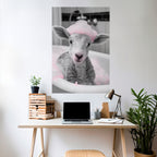 PINK CLOUD BATH TIME Selbstklebendes Poster - Hochformat