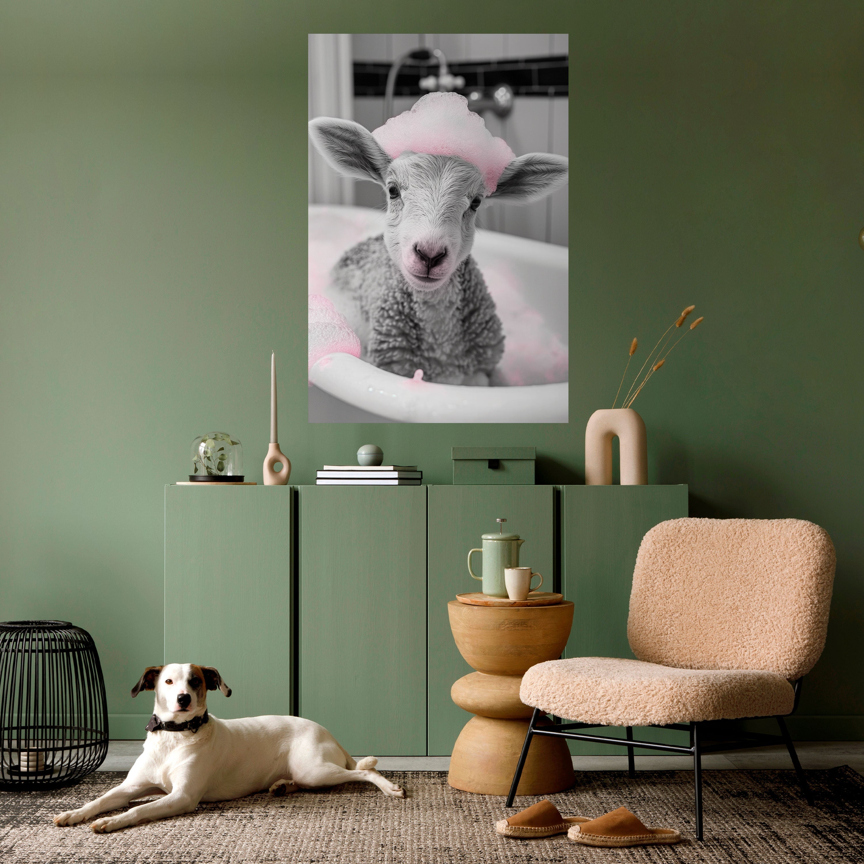 PINK CLOUD BATH TIME Vertikales Poster zum Abziehen und Aufkleben