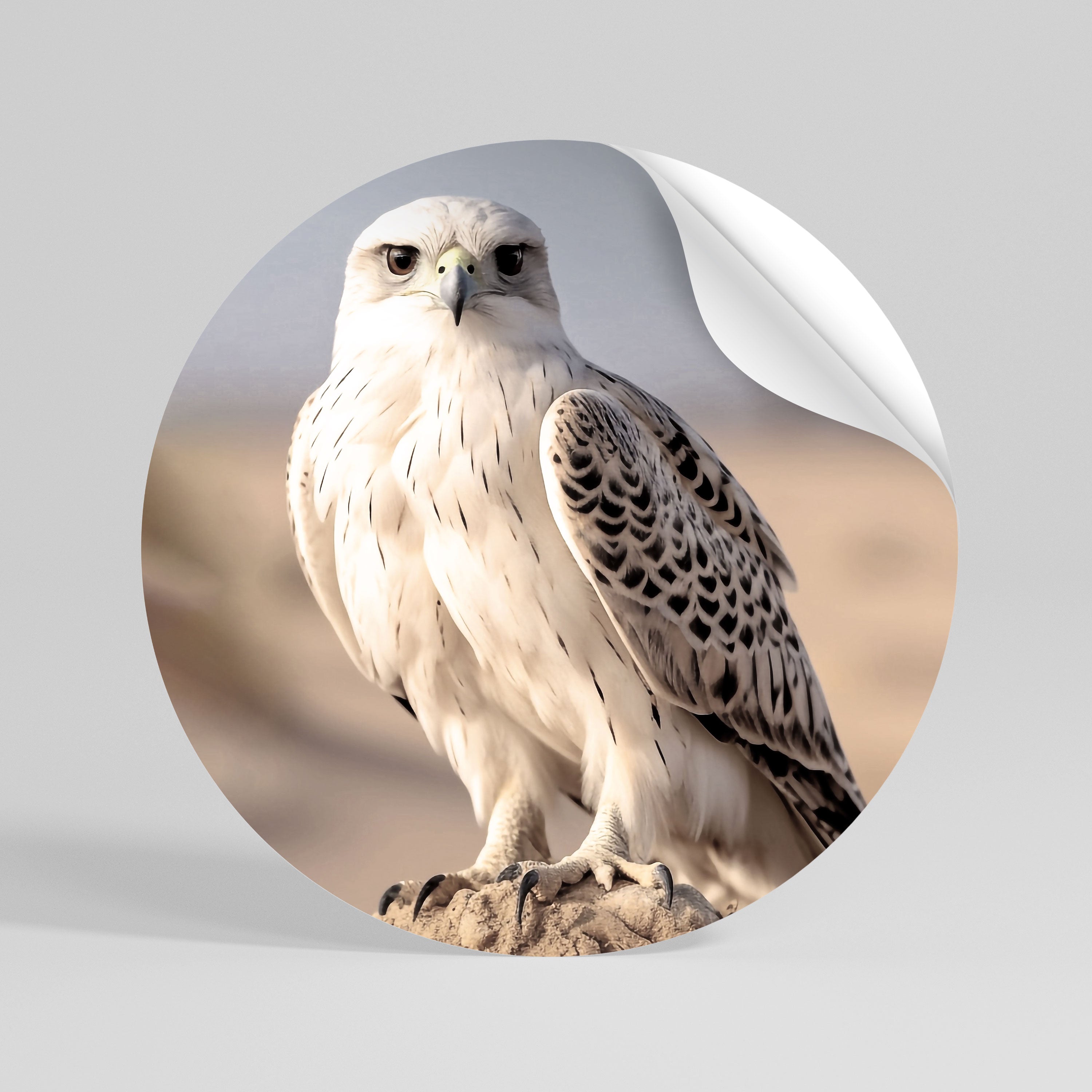 SILENT WINGS OF POWER Peel and Stick Round Sticker