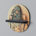 GORILLA GROOVE Ovales Kunstregal in Schwarz