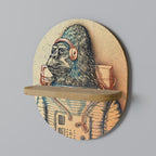 GORILLA GROOVE Oval Art Shelf In Oak Effect