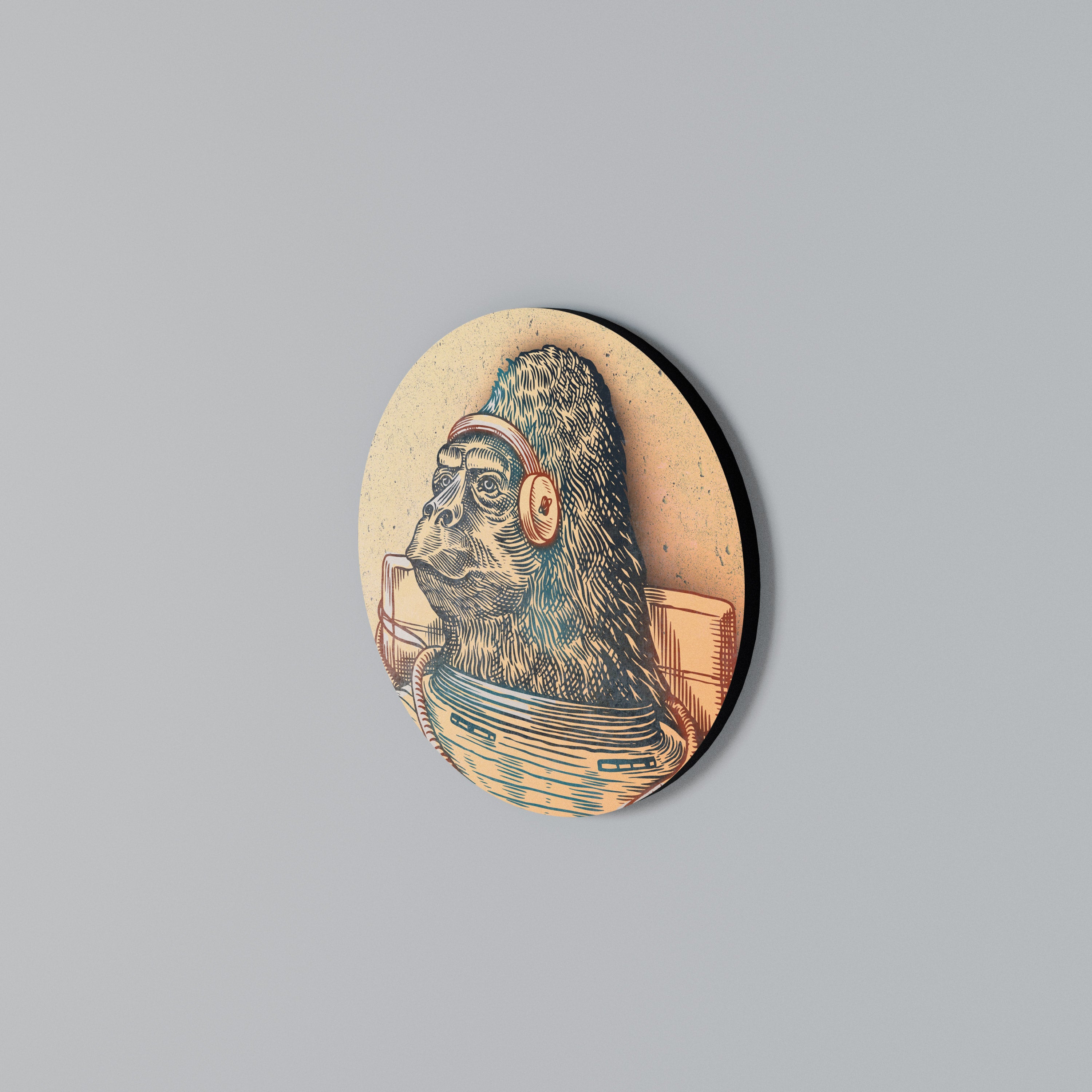 GORILLA GROOVE Rundes Wandbild