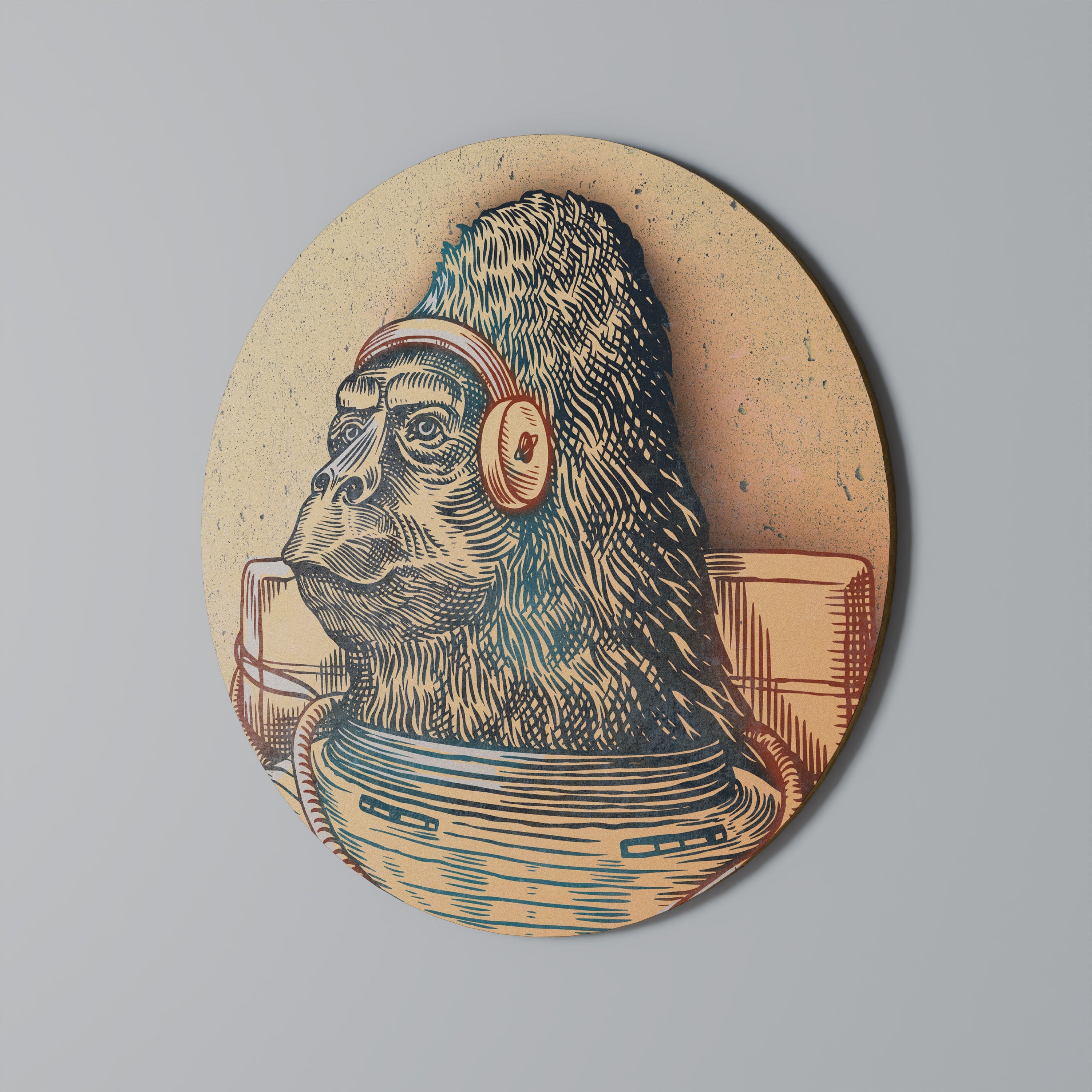 GORILLA GROOVE Runde Wandkunst