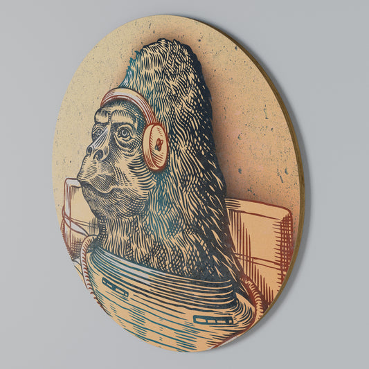 GORILLA GROOVE Rundes Wandbild