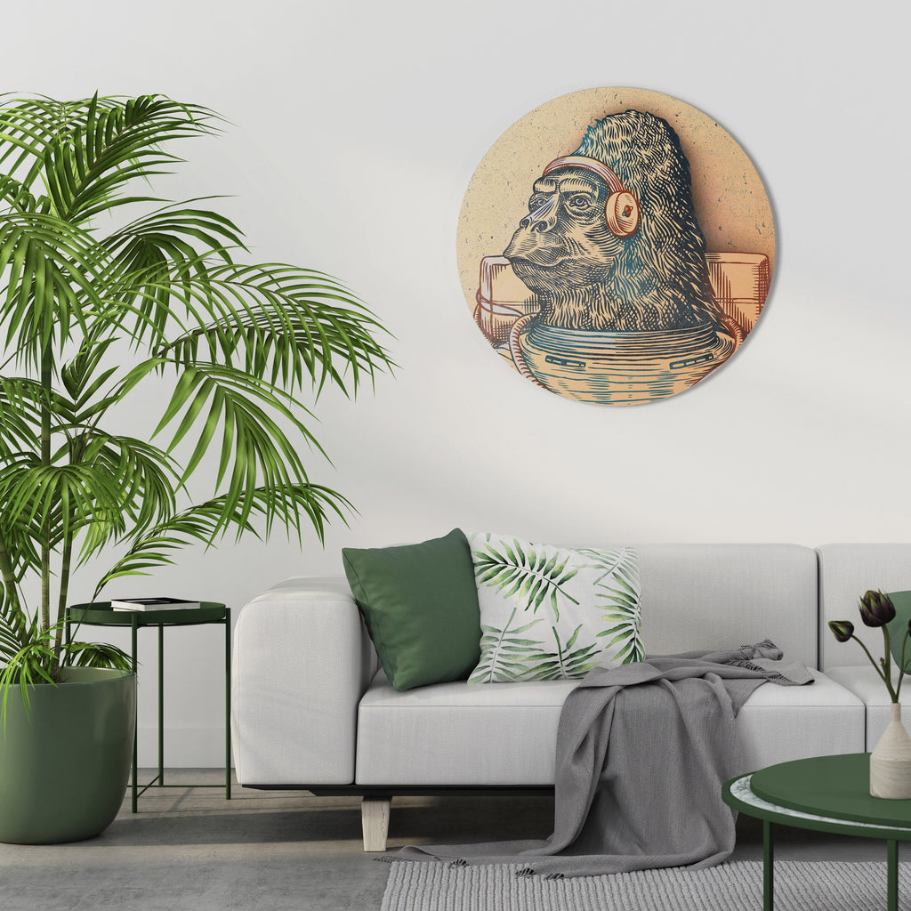 GORILLA GROOVE Runde Wandkunst