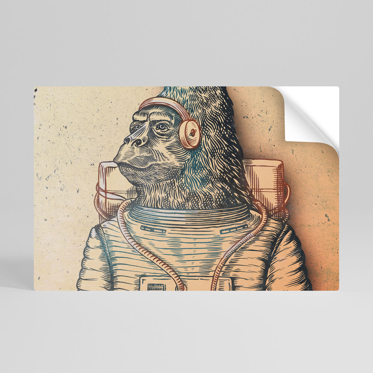 GORILLA GROOVE Selbstklebendes Horizontal-Poster