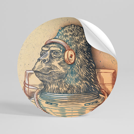 GORILLA GROOVE Runder Wandsticker zum Abziehen und Aufkleben
