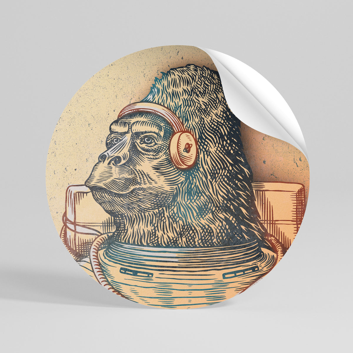 GORILLA GROOVE Runder Wandsticker zum Abziehen und Aufkleben