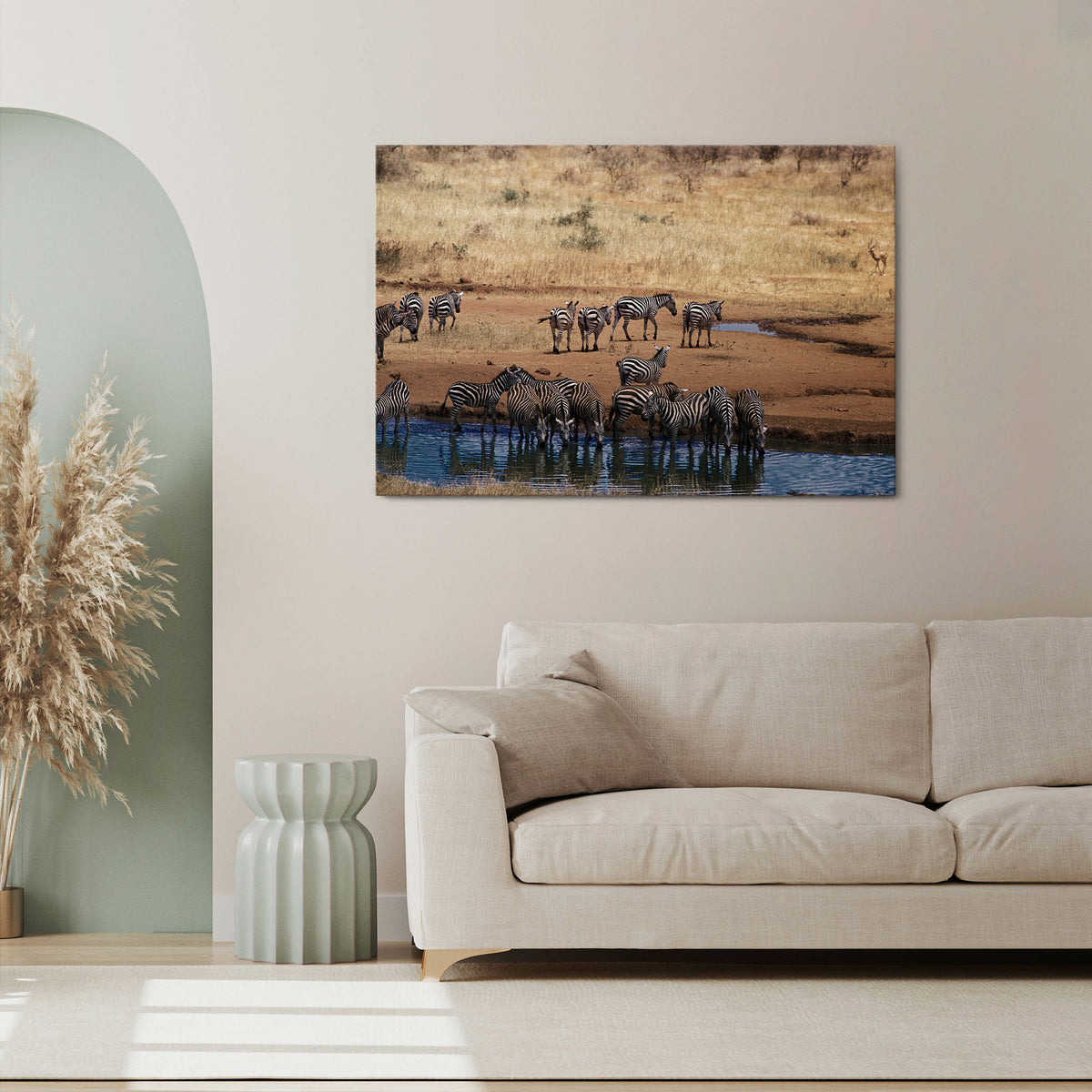 THE ZEBRA HARMONY Horizontal Canvas Print