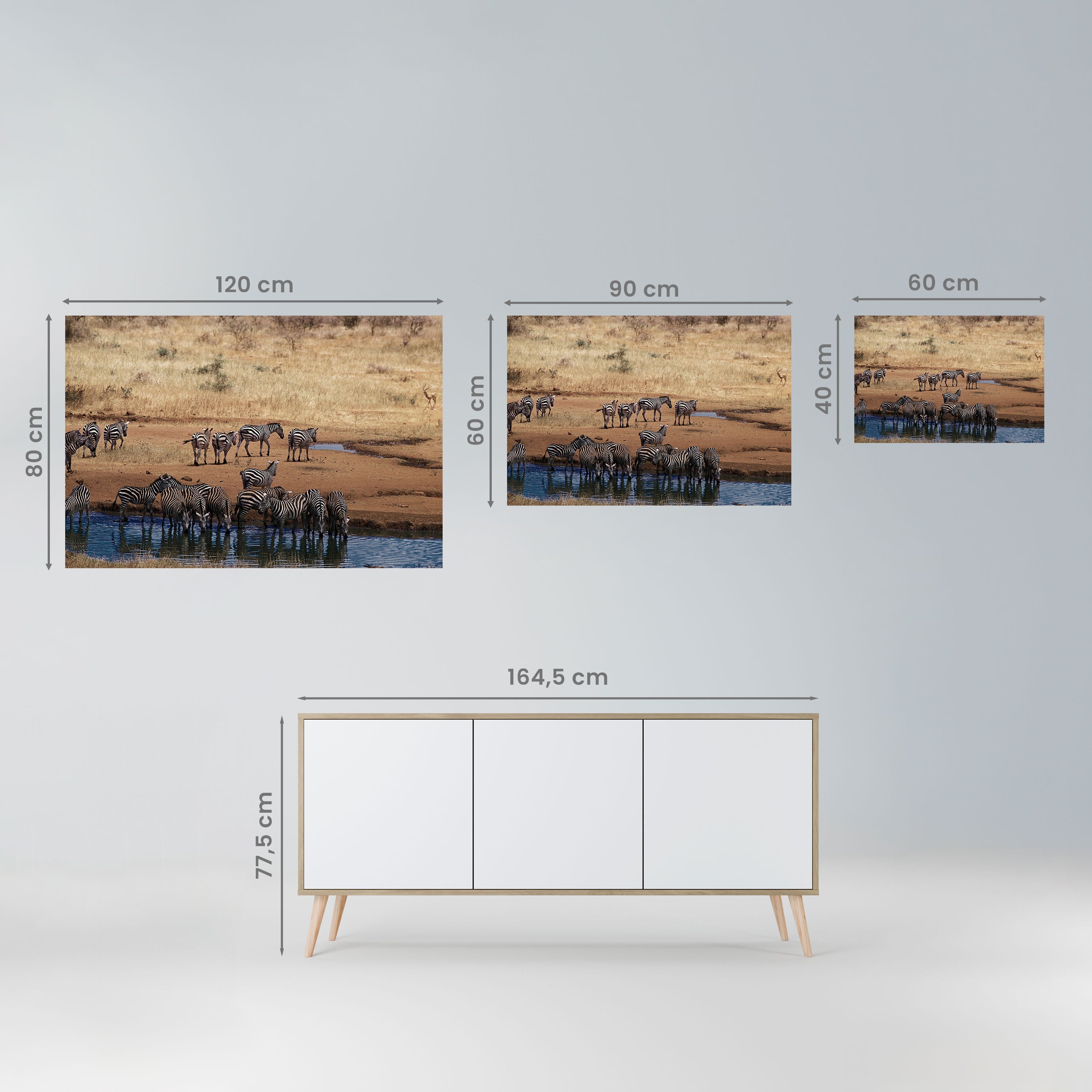 THE ZEBRA HARMONY Horizontales Poster zum Abziehen und Aufkleben