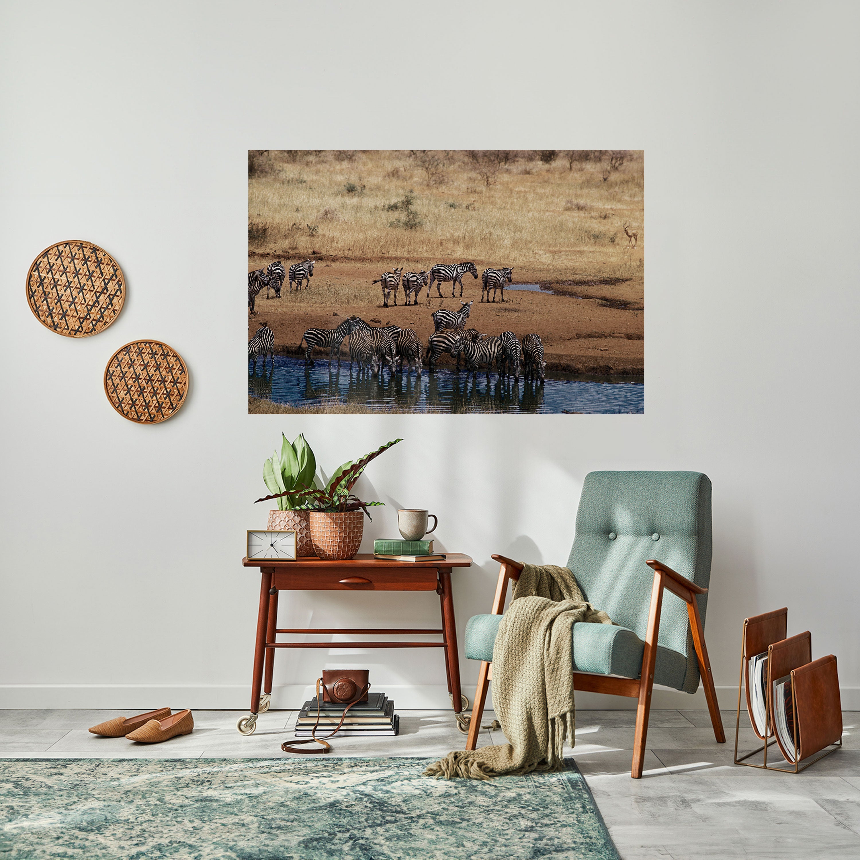 THE ZEBRA HARMONY Horizontales Poster zum Abziehen und Aufkleben