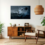 LION'S HARMONY IN BLUE Selbstklebendes Horizontal-Poster