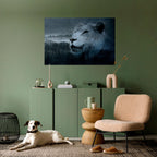 LION'S HARMONY IN BLUE Selbstklebendes Horizontal-Poster