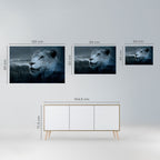 LION'S HARMONY IN BLUE Selbstklebendes Horizontal-Poster
