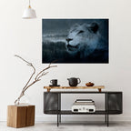 LION'S HARMONY IN BLUE Selbstklebendes Horizontal-Poster