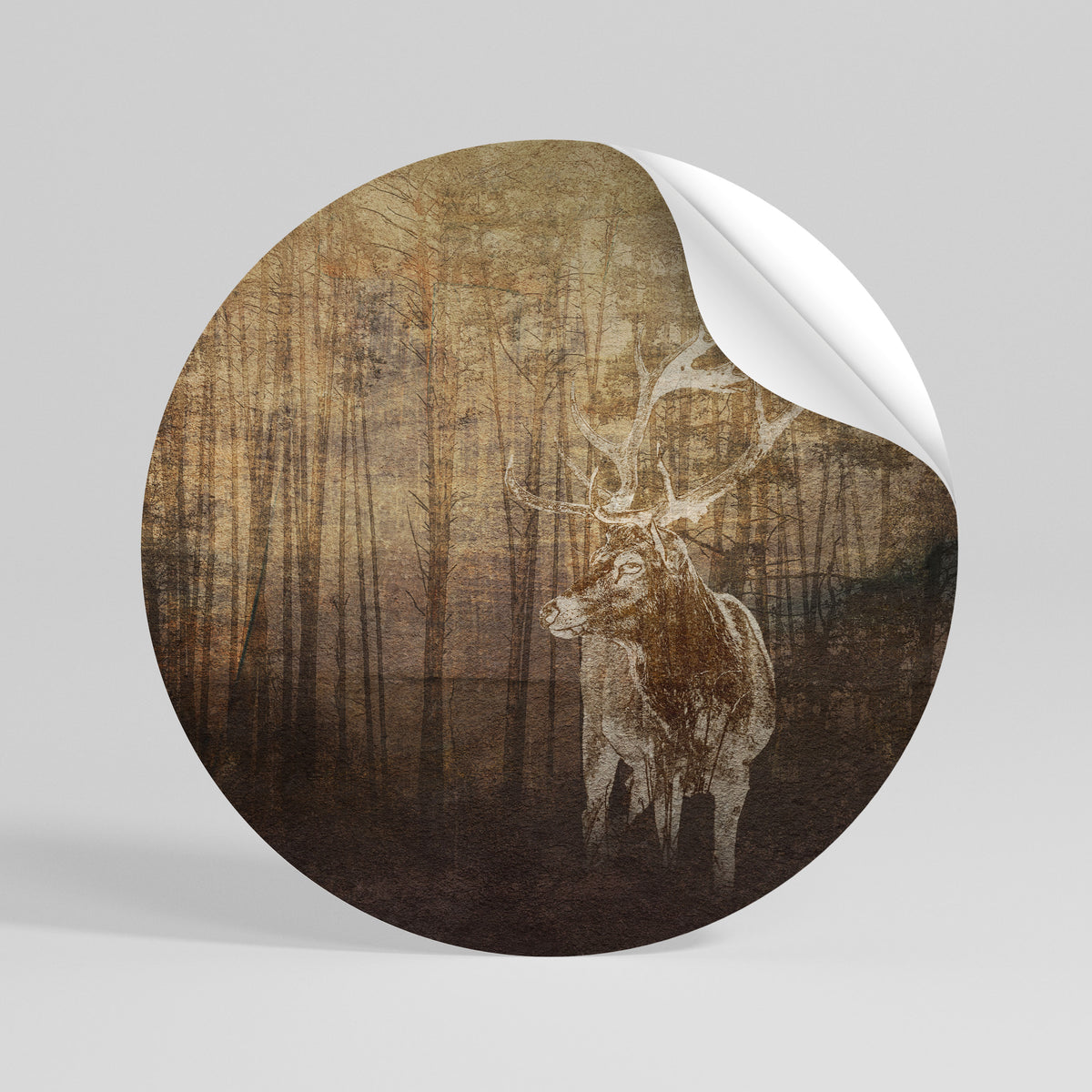 WHISPERING WOODS MYSTIQUE Runder Wandsticker zum Abziehen und Aufkleben