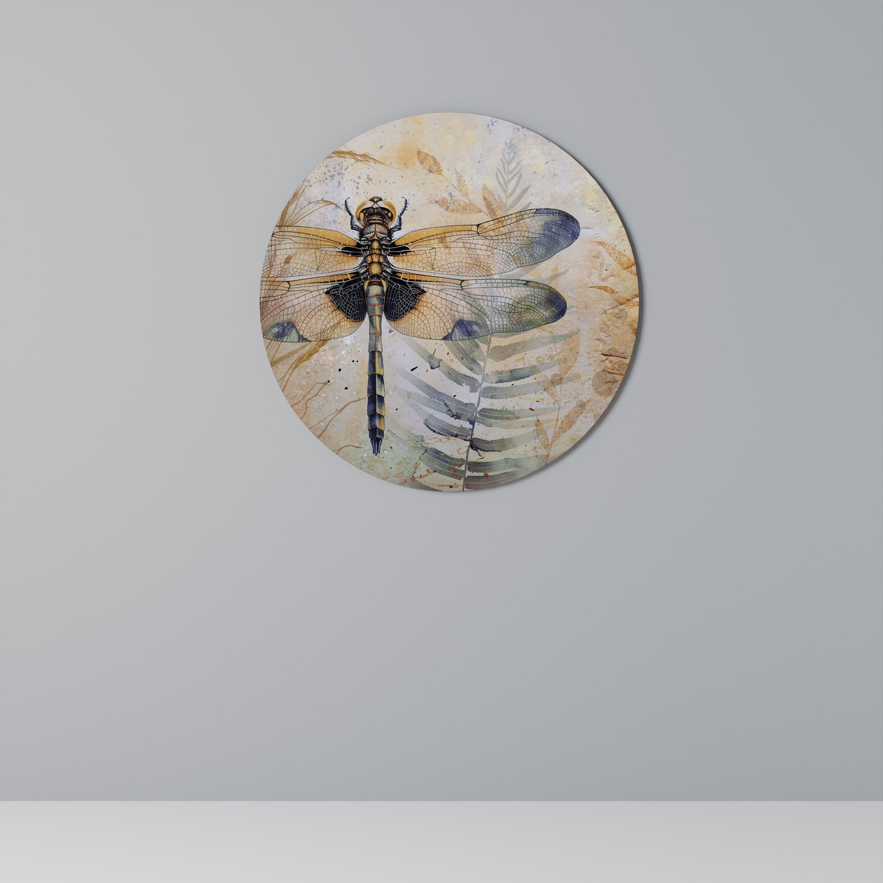 Ihre Hoheit Libelle, rund, Wandkunst