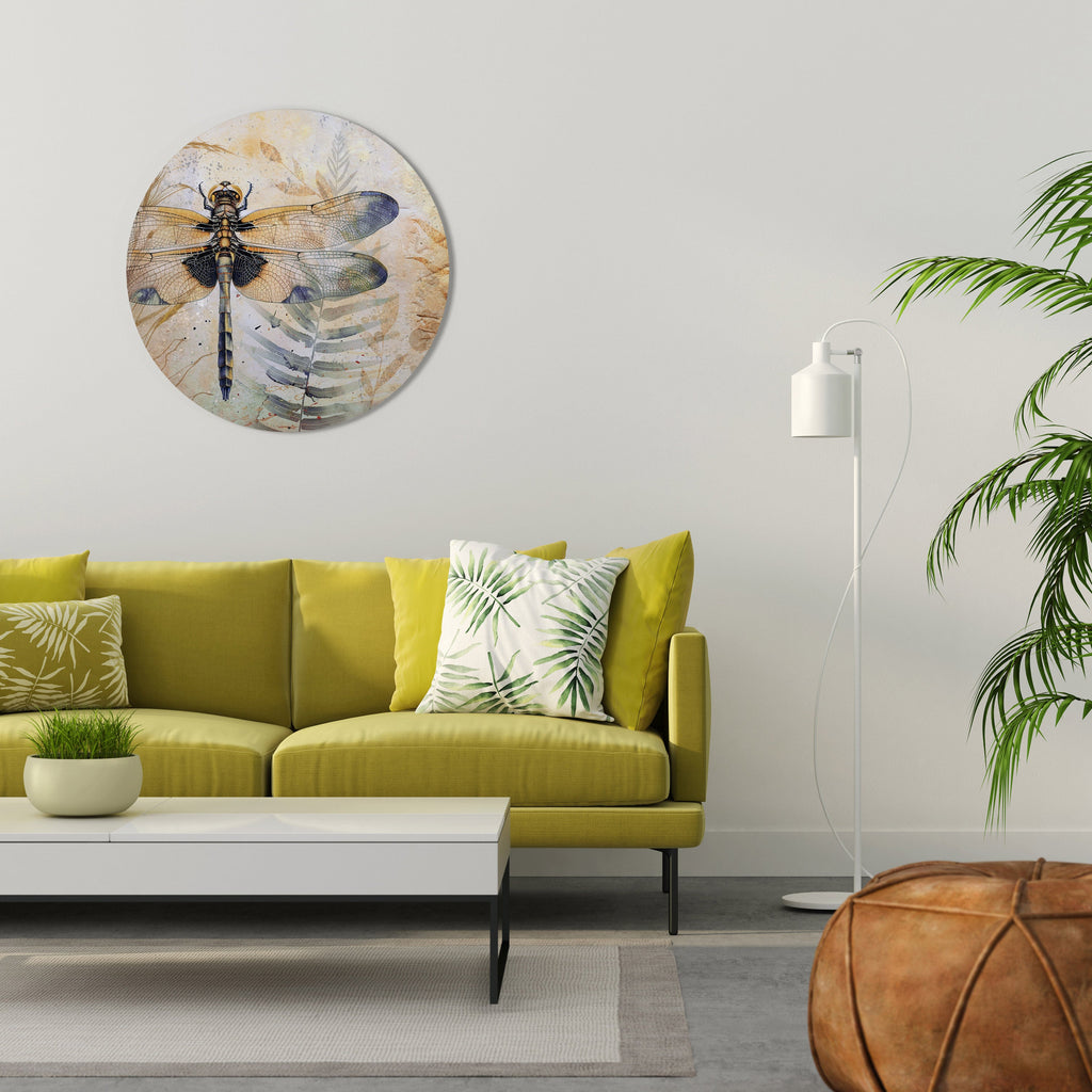 Ihre Hoheit Libelle, rund, Wandkunst