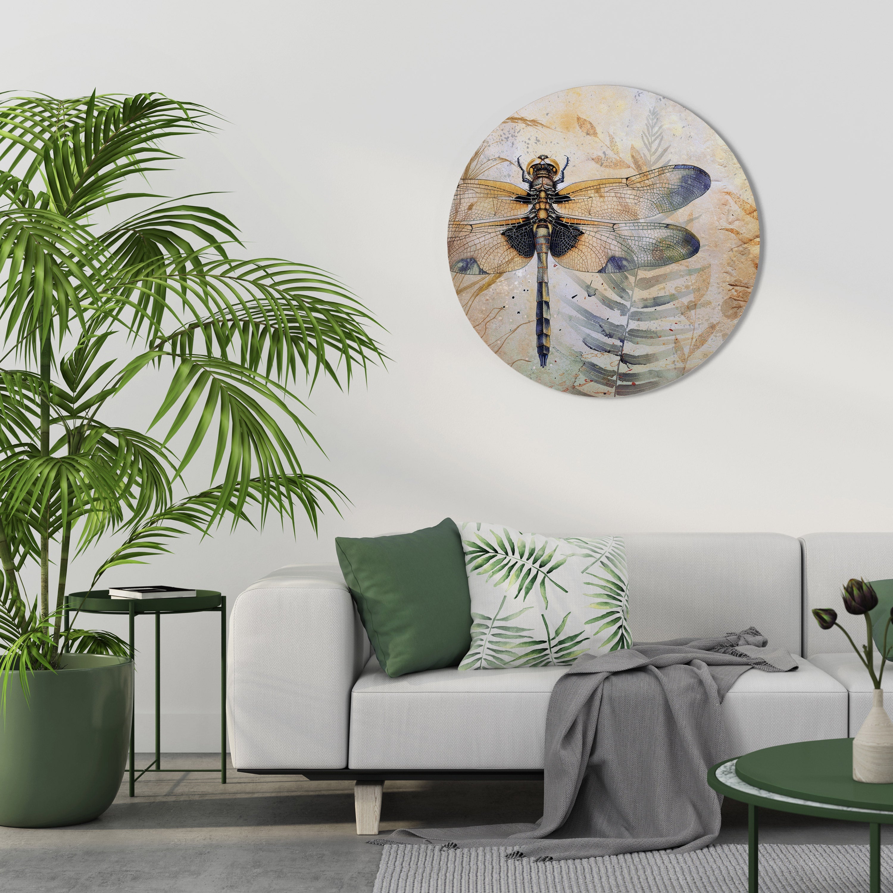 Ihre Hoheit Libelle, rund, Wandkunst