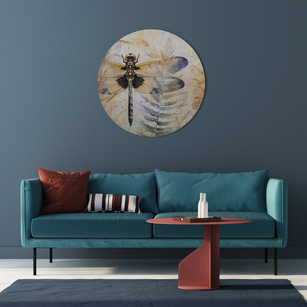 Ihre Hoheit Libelle, rund, Wandkunst