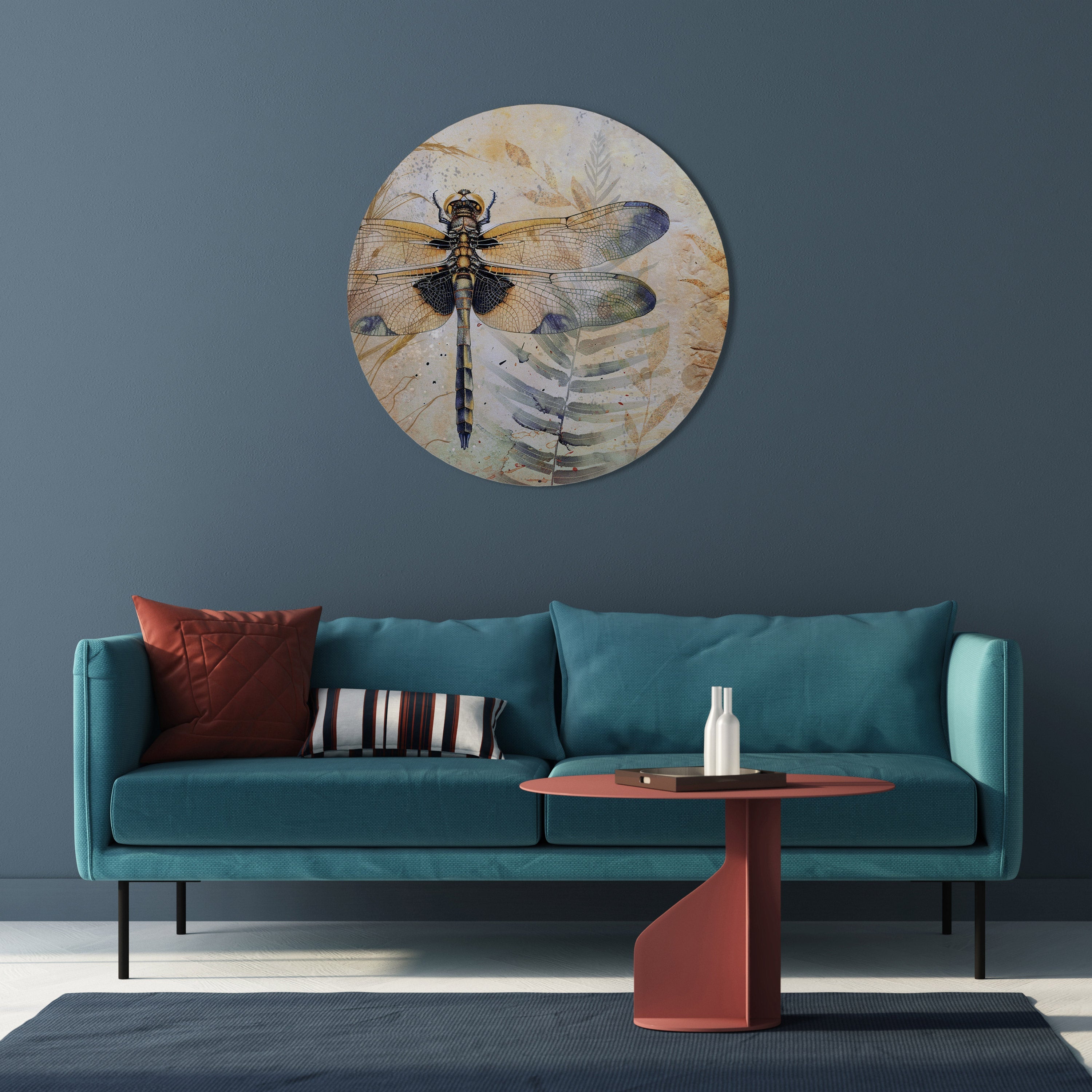 Ihre Hoheit Libelle, rund, Wandkunst
