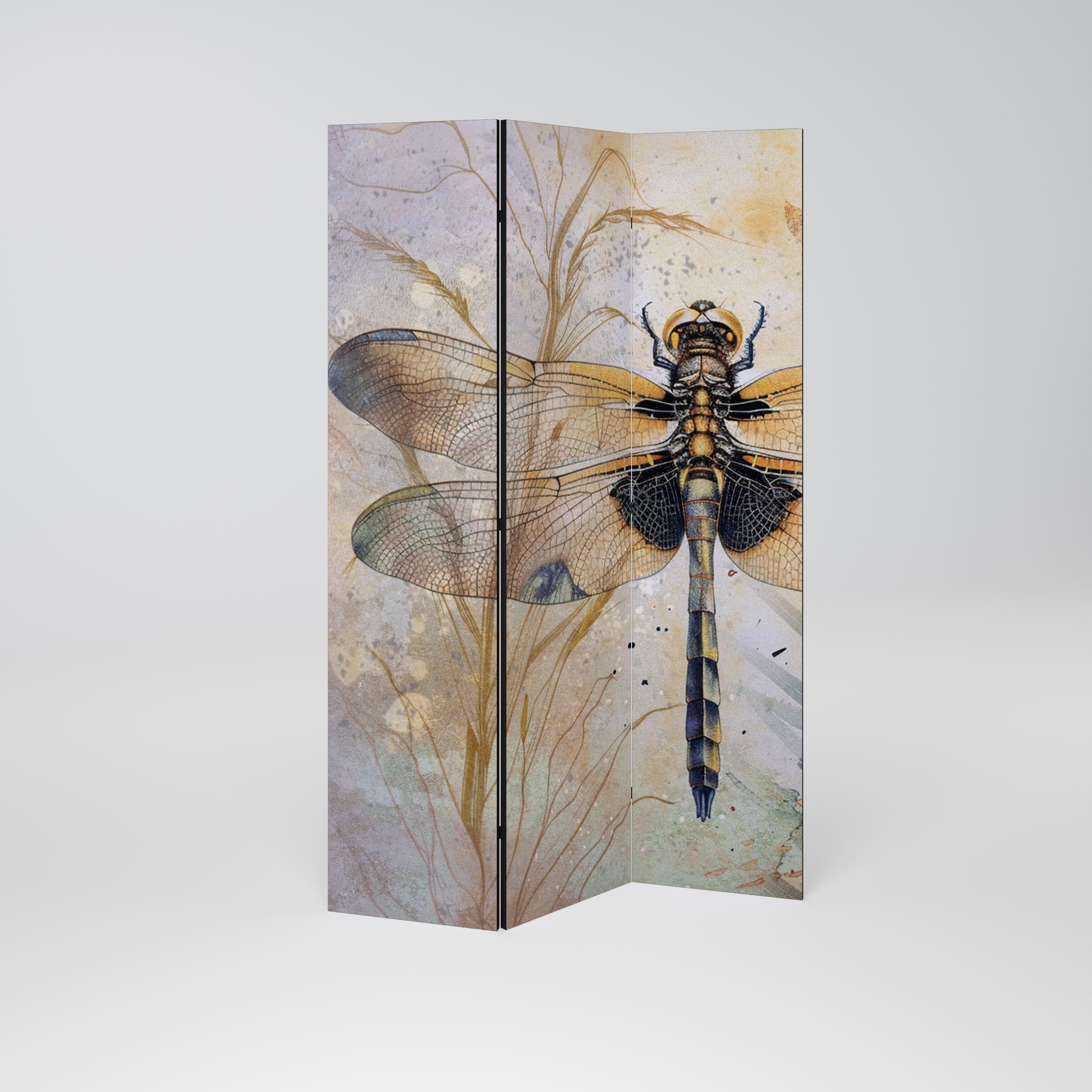 HER HIGHNESS DRAGONFLY Decorative 3-Panel Room Divider