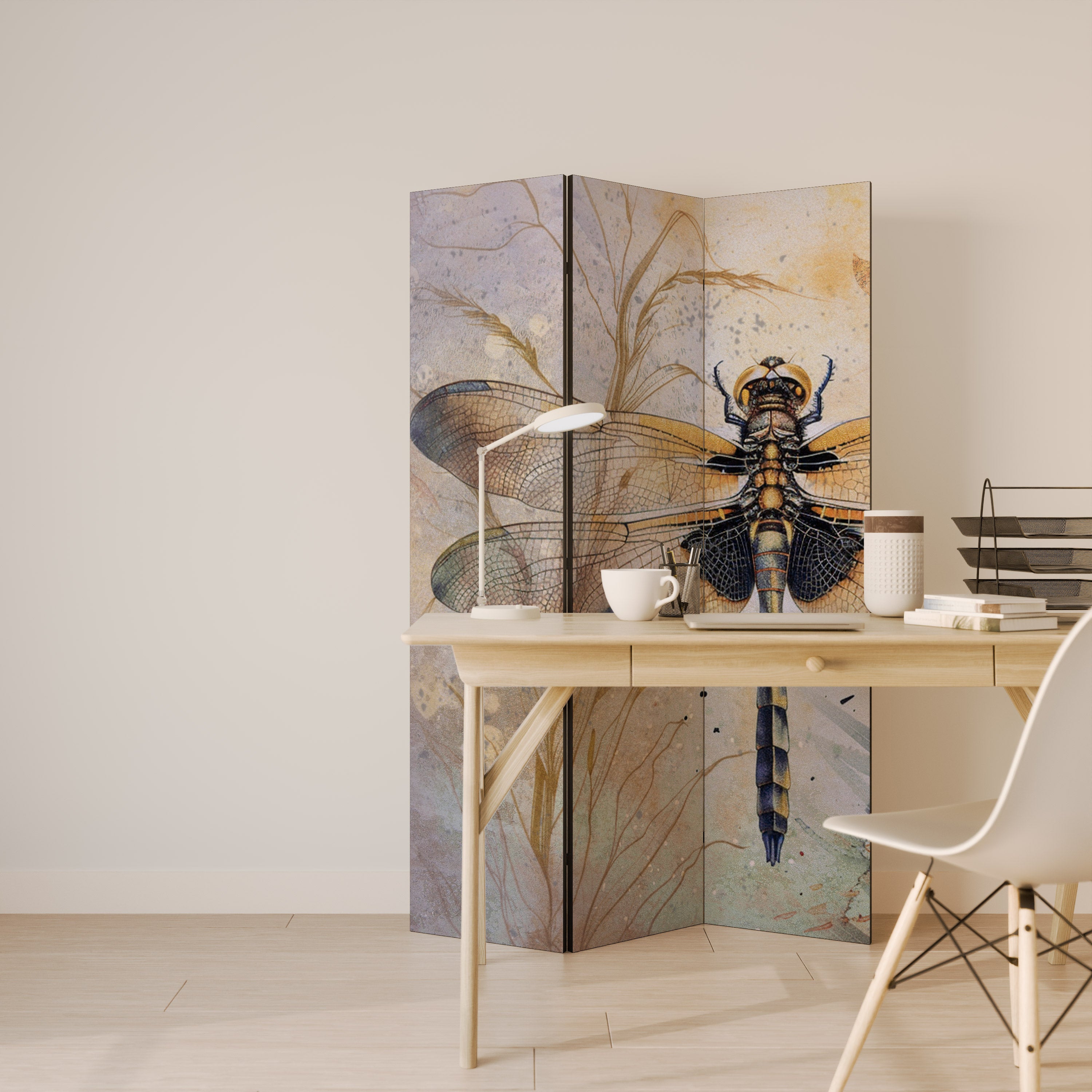 HER HIGHNESS DRAGONFLY Dekorativer 3-teiliger Raumteiler