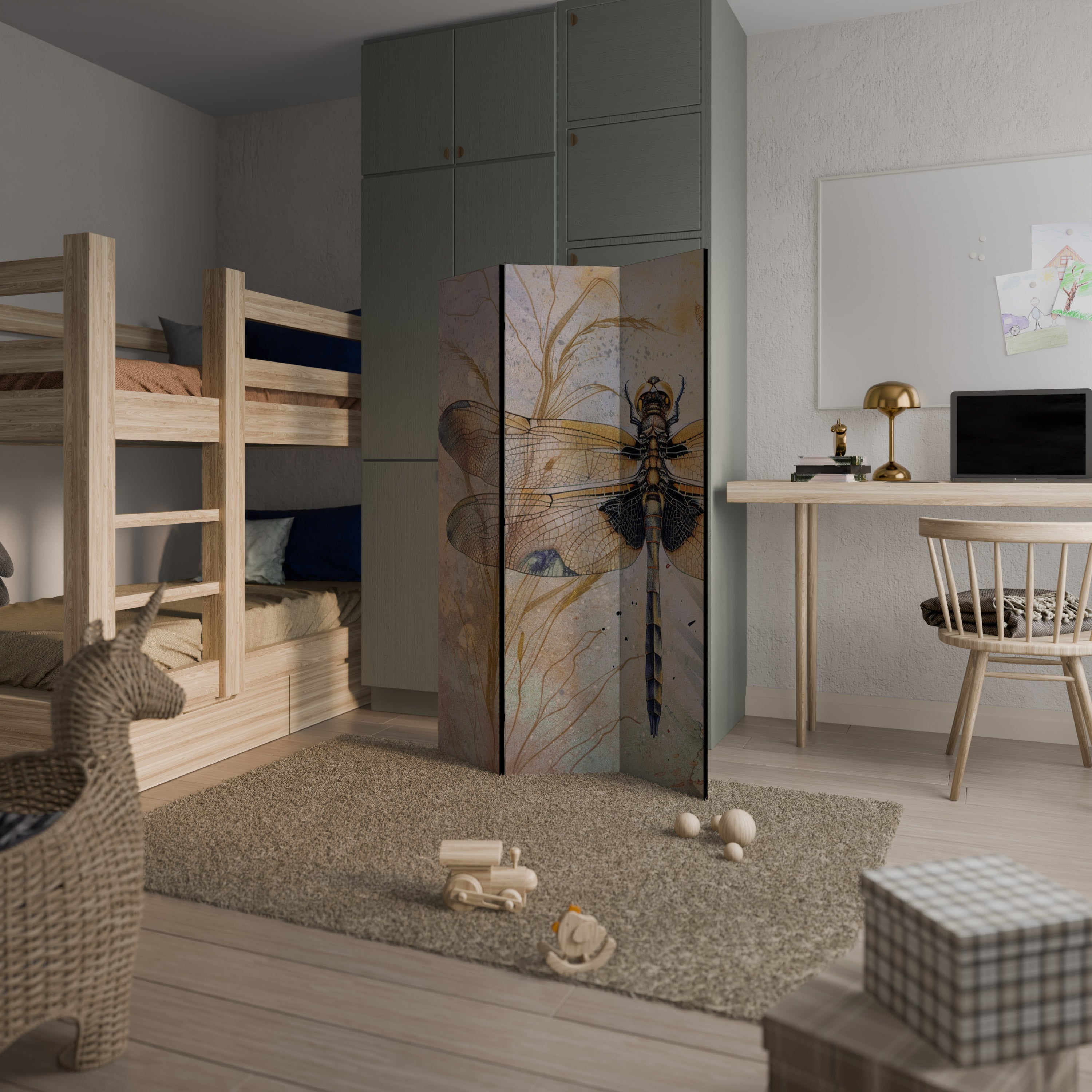 HER HIGHNESS DRAGONFLY 3-teiliger Paravent