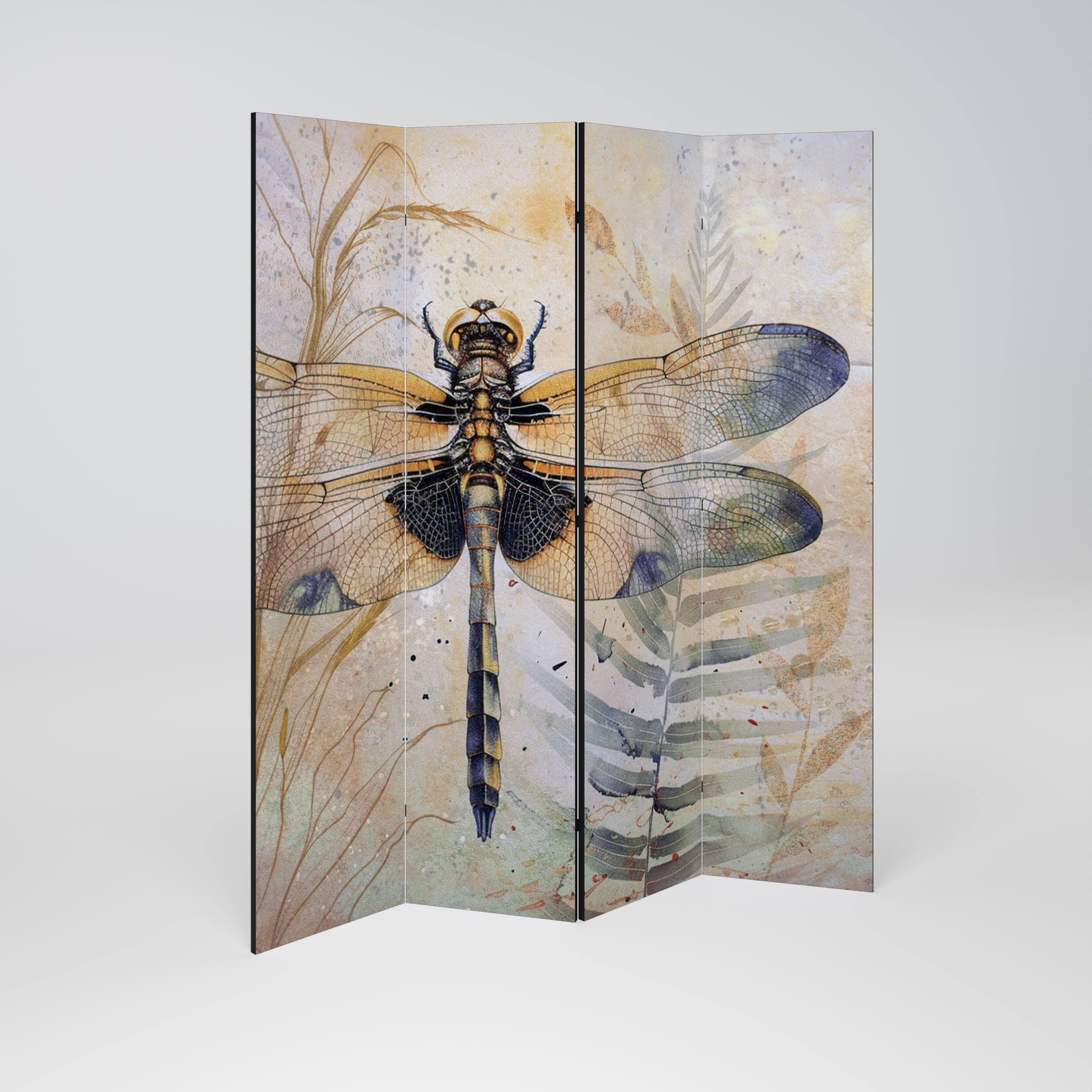 HER HIGHNESS DRAGONFLY Dekorativer 4-teiliger Raumteiler